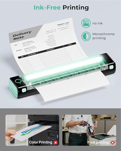 Phomemo M08F Inkless Thermal Portable Printer with Case & 10 Sheets - Black
