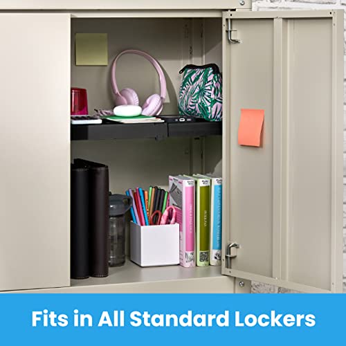 LockerMate Adjustable Locker Shelf Black - Fits 12-15 Inches, Supports 10 lbs