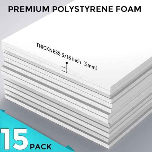 CREGEAR CreGear Foam Board 16 x 20 x 3/16", 15 Pack White Poster Board Lightweight Signboard Foamboard for Crafts, Framing, Art, Display, Presentation