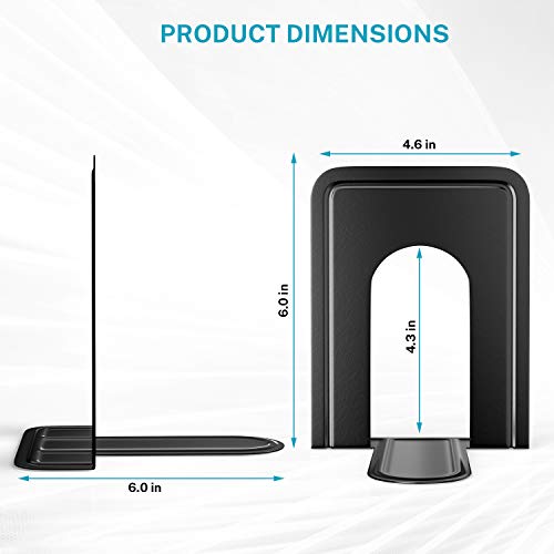MaxGear Large 2 Pairs Matte Painted Heavy Duty Bookends for Shelves