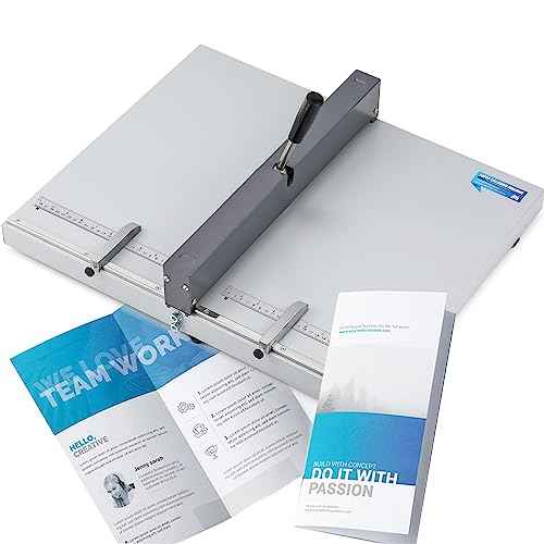 Mxmoonant Manual Creasing Machine 60-500g Paper Folding Creaser with 2 Adjustable Block & Metric/Imperial Positioning Ruler for Paper Sheet Cardstock