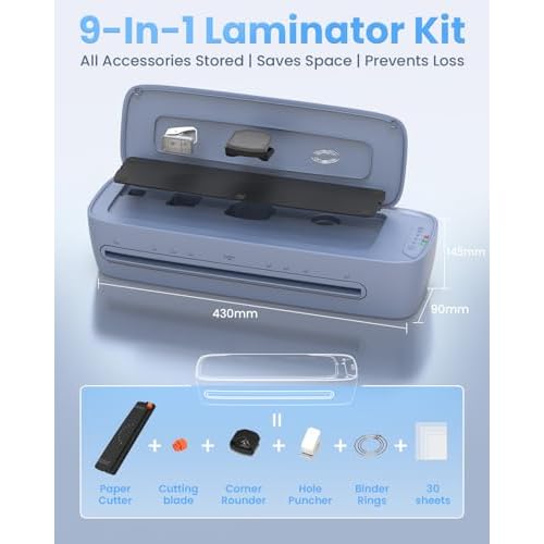 13 Inch Laminator Machine 11x17 with Laminating Sheets Personal Laminator for Teachers, 60S Warm Up Cold Thermal Lamination Machine for Home Office, A3 Laminating Machine Portable Paper Laminate Kit