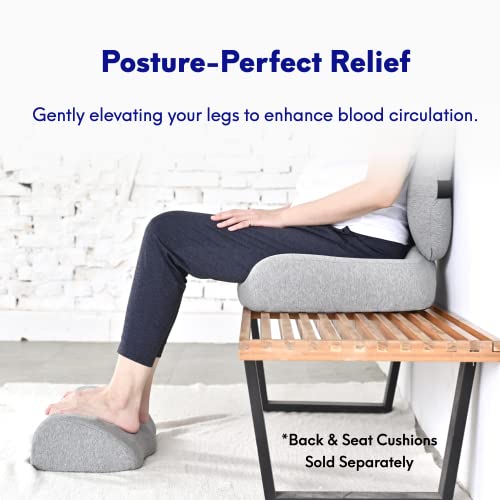 C Cushion Lab Ergonomic Foot Rest for Under Desk - Black Memory Foam, WaveMassage Ridge