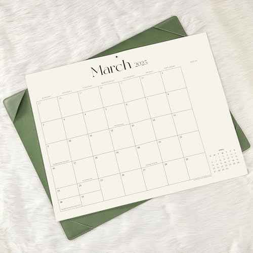 Simplified Desk Calendar 2025-2026 with Desktop Mat, Cabbrix Large Desk Pad Calendar 21" x 16-1/2" Runs From July 2025 to December 2026, Desk Blotter Calendar for Home School and Office (Mint Green)