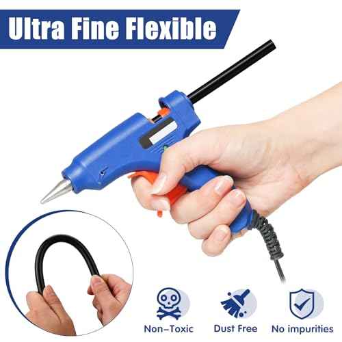 Threlaco 240 Pack Hot Glue Sticks Black Hot Melt Adhesive Glue Sticks for All Temp Guns 8 Long x 0.43 Dia Multipurpose for Kids Adults DIY Art Craft Sealing Repairing Festival Decoration 11.5lb
