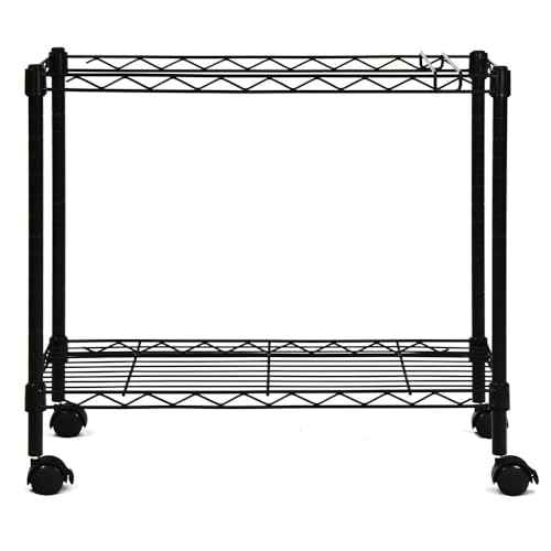 Oceanstar Portable 1-Tier Metal Rolling File Cart, Black,24 in
