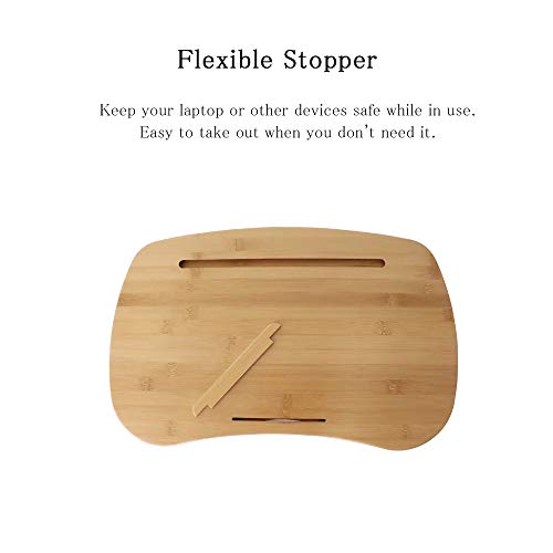 SUMISKY Lap Desk-Portable Laptop Table with Bamboo Platform Phone Holder (M(18.5"x11.8"))