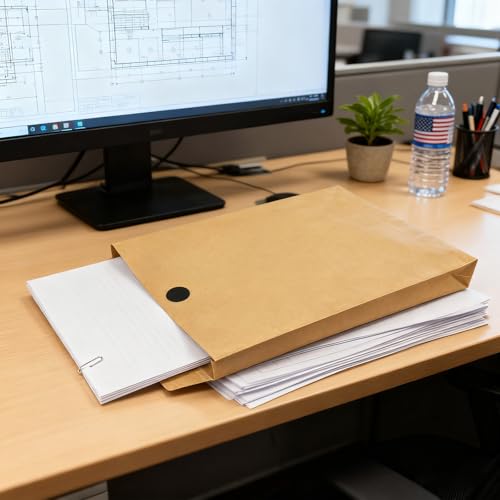 15 Pack Large Expandable Envelopes 9.3x13" with Hook & Loop Closure - Neehows