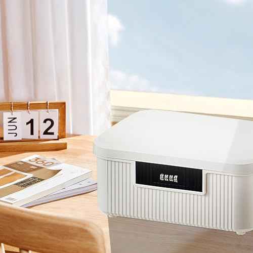 Lockable Storage Container Bin, 2.3 Gallon Capacity Organizer Box with Combination Lock, Heavy Duty Plastic Trunk, Usable As Item Organizer Or Office File Storage(White)