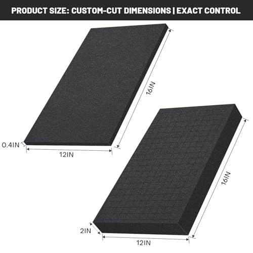 Dual-Thickness Case Foam Insert Kit 4PCS (2PCS 16x12x2" + 2PCS
