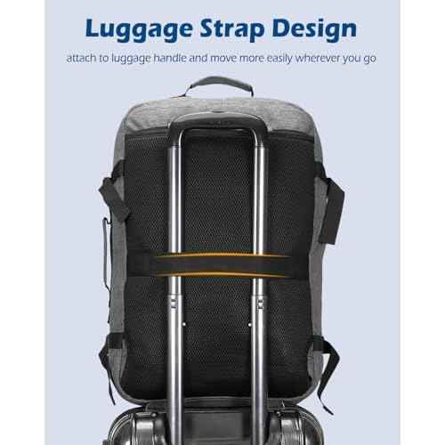 Hynes Eagle Carry on Backpack 38L Large Travel Backpack for Women Flight Approved Weekender Bag Laptop Backpack Men 15 inches Black Grey 2023