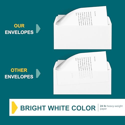 EnDoc Peel & Seal #9 Envelopes 80 Pack - White Business Mailing Envelopes