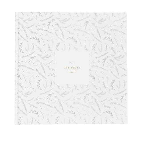 Promptly Journals, Our Christmas Memories: A Family Traditions Keepsake (Pine Boughs, White, Linen) | 30-Year Christmas Journal | Traditions Christmas Journal | Family Gifts