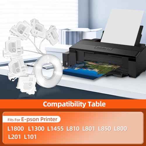 Upgraded 1 Set Printer 6pcs Ink Damper Replacement(with Ink Tube Hose Tubiing) Fits for E-pson L1800 L1300 L1455 L810 L801 L850 L800 L201 L101 Printer DTF