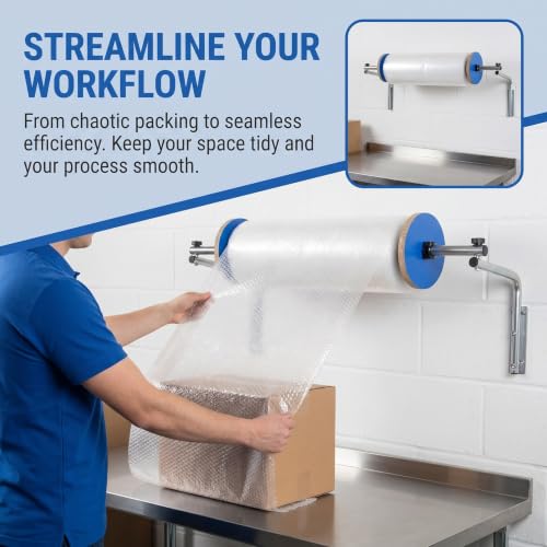 Wall Mount Bubble Wrap Dispenser for 40cm Rolls - Space-Saving Packaging Tool