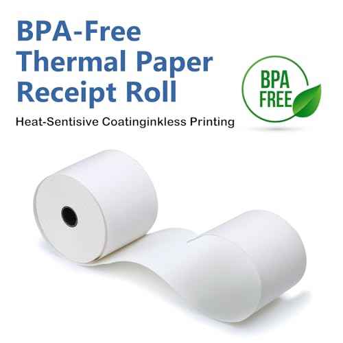 (12 Rolls) 2 5/16" x 400' Thermal Paper Receipt Rolls, Compatible with Dresser Wayne, Gilbarco, VeriFone Ruby, Speedpass, Vista and Other POS Systems Thermal Paper BPA Free