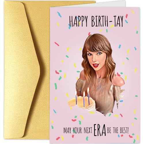 Funny Birthday Card Styles- Singer Era Birthtay Foldable Style - Happy Birthtay Sweet Birthday Gifts for Women Girls Her Him Men for Fans - 5x7 Birthday Card with Envelop