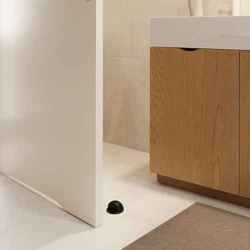 ANGSTROM Half Dome Door Stop ? Heavy Duty Floor Mount Door Stopper, Modern Low-Profile Design for Home & Office, Matte Black (8-Pack)