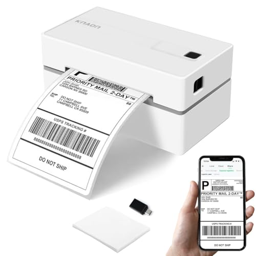 Bluetooth Thermal Shipping Label Printer, 4x6 Portable Thermal Address Label Printer for Small Business, Compatible with iPhone,Android,Windows,Mac,Chromebook ?Works with Ebay Shopify USPS&More