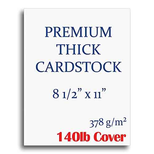 Extra Heavy Duty 140lb Cover Cardstock - Bright White - 379gsm 18pt Thick Paper for Inkjet & Laser Printers - 8-1/2" x 11" (100 Sheets Pack)