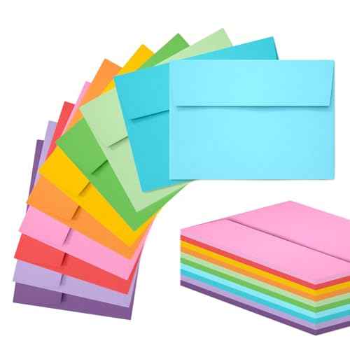 50 Pack 5x7 Envelopes, 5x7 Colored Self-Seal Envelopes for Invitations, postcard, Wedding,Greeting Cards,Photos