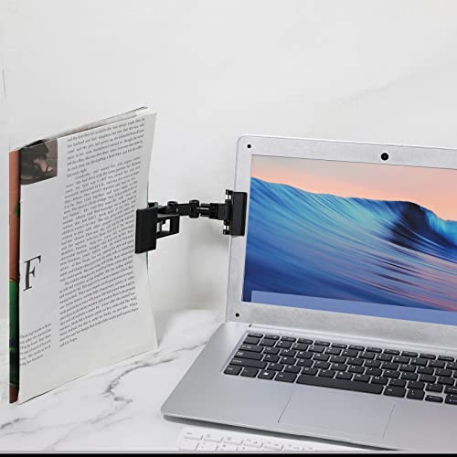 KALIONE Black Adjustable Document Holder for Computer Monitor Foldable Paper Clip - 2 Pack