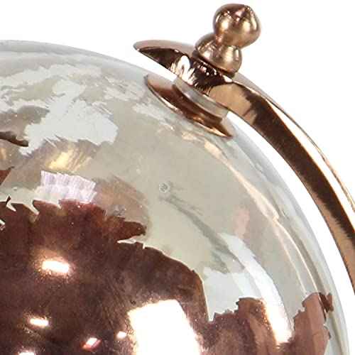 Deco 79 Aluminum Globe with Tiered Base, 9" x 8" x 13", Copper