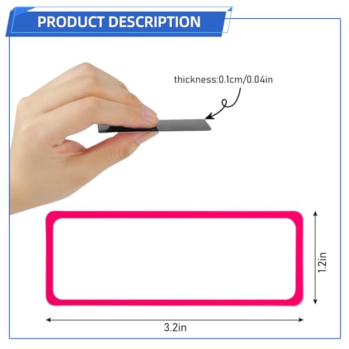 Utron 72PCS Magnetic Dry Erase Labels 3.2x1.2 Inch Reusable Colorful Name Plates