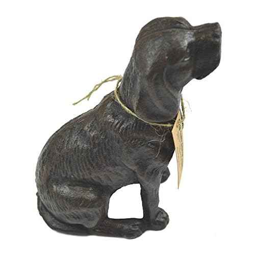Lulu Decor, Cast Iron Decorative Dog Door Stopper, Doorstops, Sculpture, Dog Statue (Antique Black 4 lbs)