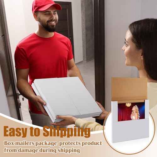 Tatuo 30 Pieces Vinyl Record Mailers 12.5" x 12.5" x 1" Record Mailers Vinyl Lp Shipping Boxes Cardboard Album Boxes for Packaging Moving Storage