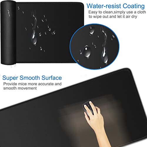Naukay Large Gaming Mouse Pad 31.5x15.75in Black for Gaming & Office