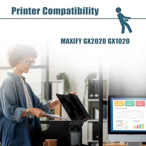 GI-25 Ink Bottles GX1020 Ink Compatible Replacement for Canon GI25 Ink Refill Bottles for MegaTank MAXIFY GX2020 GX1020 Printers (4-Pack Pgiment GI 25 Ink, Black, Cyan, Magenta, Yellow)