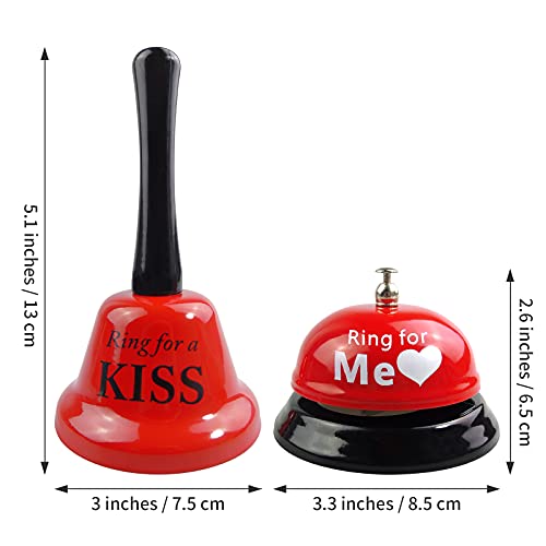 PETDCHEB Red Hand Bell & Service Desk Bell Set - 2 Pack