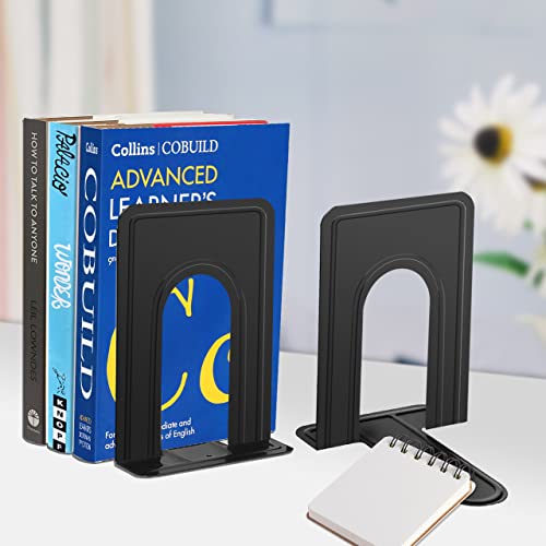 JIKIOU Metal Book Ends Set - Non-Skid Supports for Shelves, 6 Pieces