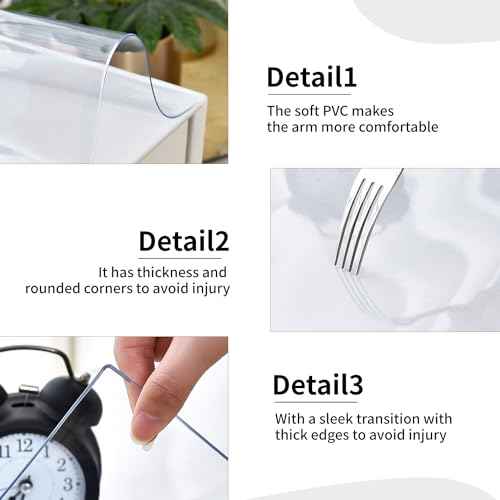 Clear Desk Mat, Non-Slip PVC Desk Protector Mat with Round Edge, Heat Resistant & Waterproof Clear Desk Writing Mat for Home and Office (47.2"*23.6")