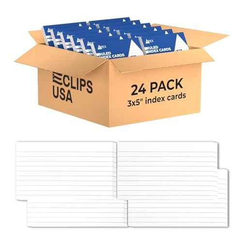 Index Cards Bulk 3x5 (2400 Cards) Flash Cards For Studying Note Cards Flashcards Notecards 100 Per Pack (24 Pack 3X5)