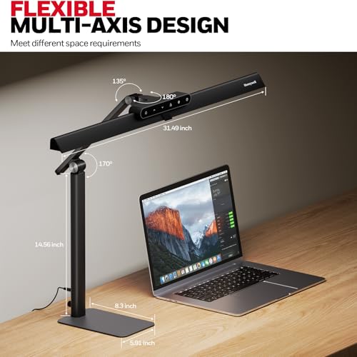 Honeywell Eye-Caring 1200LM LED Desk Lamp with Touch Control - Black Base