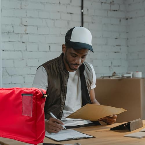 Red Interoffice Transit Mailer 18x14x4 Heavy-Duty Expandable Document Bag