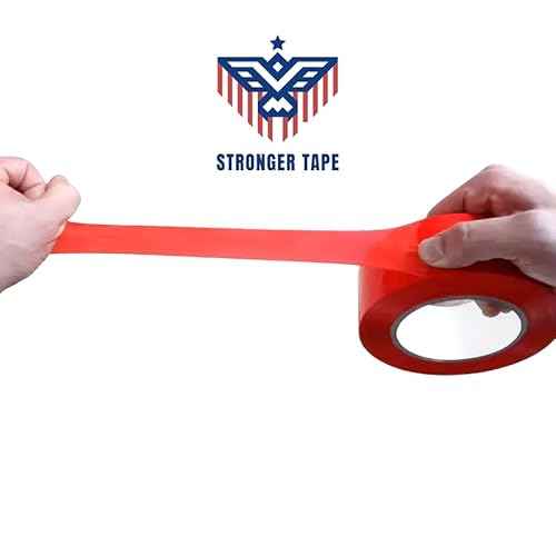 Red Carton Sealing Tape, Packing Tape, Moving Tape, 2" Inch x 110 Yards, 2.0 Mil Thick, (6 Rolls) Heavy Duty Carton Sealing Tape