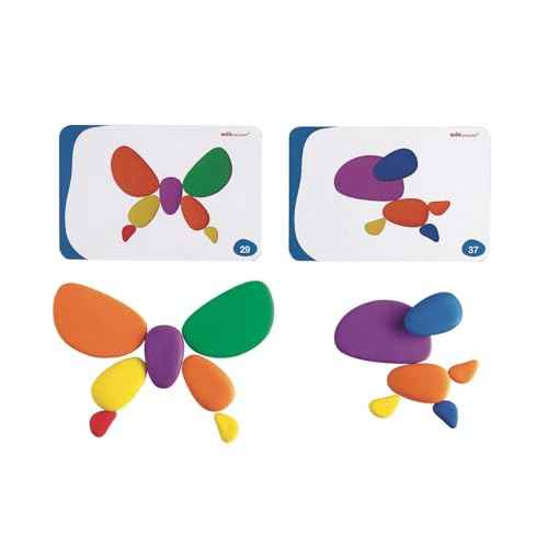 S&S Worldwide Rainbow Pebbles Sorting Stones and Activity Card Set
