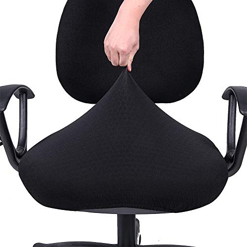 Smiry Black Office Chair Seat Cover Anti-Dust Protector for Desk, Stretchable & Reusable