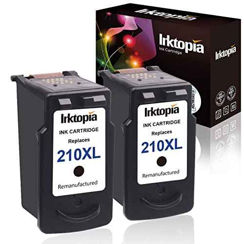 2 Pack Remanufactured Ink Cartridge Replacement for Canon PG 210XL (2 Black) Comptaible for Canon MP495 MP250 MX320 MX410 iP2702 MP280 MX340 MX330 MP240 iP2700 MX420 MP270 MX360 MP490 MP480 MX350 ect