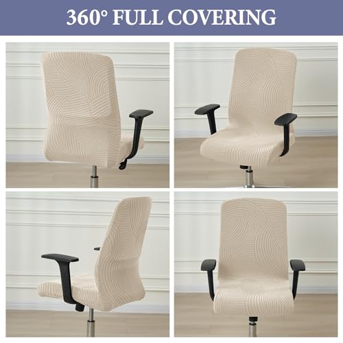 GOSTADY Beige A- Stretch Office Chair Cover Slipcover for Desk Chairs
