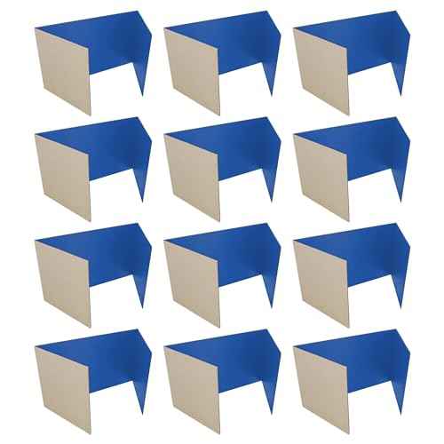 Flipside Products 18¡±x 48¡± Blue Study Carrel, Privacy Boards, Student Privacy and Focus Booth for The Classroom, Desk Divider Cubby for Tests, Made in USA - 12 Pack