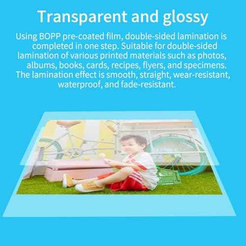12.5in x 656ft Glossy BOPP Laminating Film, Thermal Laminate Film Hot Roll Laminating Film, 1" (2.54cm) Core, 1 mil (27 mic) Thickness, Laminating Sheet Roll for Paper and Photo Laminating