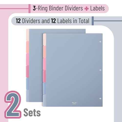 Mr. Pen- Binder Dividers, 6 Tab Dividers, Pack of 2 Sets (12 Dividers Total), Dividers