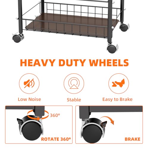 20 Slots Blueprint Holder, Double Layer Blueprint Storage with Sturdy PC Base Plate and 2 Brake Wheels for Office Organization, Storage Rack Rolling Cart, Construction Paper Organizer