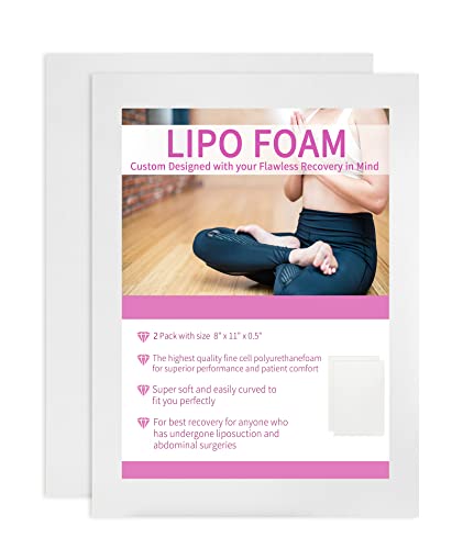 Birllaid 2 Pack Lipo Foam Pads for Post Surgery Recovery, Tummy Tuck & Liposuction, 8" x 11" - Variation 2