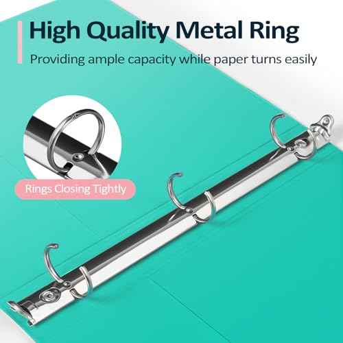 2 Pack BinderX Extra Durable 3 Ring Binder, 1 Inch Binder Round Rings, Fits 350 Sheets of 8.5x11 Paper, Customizable View Cover with Inside Pockets, Cute 1 Inch Binders 3 Ring, Pink & Purple