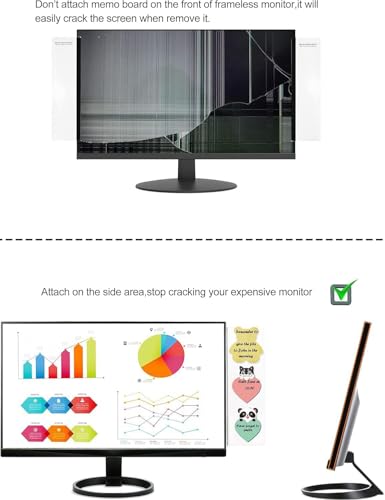 2 Pieces 11.8" Monitor Memo Board for Frameless & No Edge Monitors - Sticky Note Holder